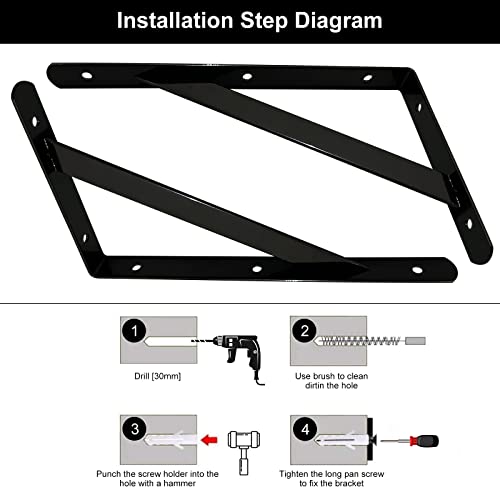 Medach Shelf Brackets 16 Inch X 10 Inch, Heavy Duty Shelf Brackets 4 6 8 10 12 16 20 Inch thumb #4
