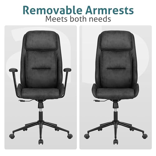 BOWTHY High Back Office Desk Chair,Ergonomic Reclining Office Chair,Modern Swivel Computer Chair,Conference Room Chairs,Black Leather Chair with Lumbar Support,330lbs