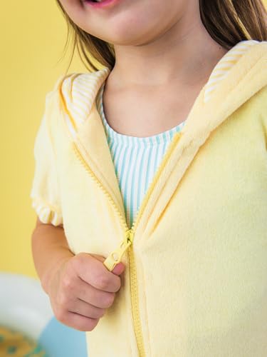 Image of RuffleButts Girls Terry Knit Full-zip Swim Cover-up - Swim Cover-Up