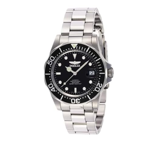 Invicta Men's 8926 Pro Diver Collection Automatic Watch, Silver-Tone/Black Dial/Half Open Back