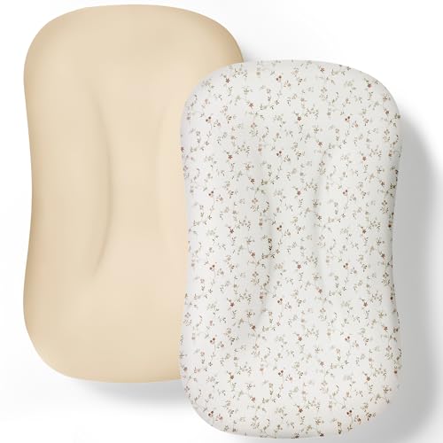 Image of Cpzzkq Baby Lounger Cover 2 Pack - Silky Soft and Breathable Infant Lounger Cover, Newborn Lounger Slipcover for Baby Boys Girls, Fits Cpzzkq & Most Loungers, Cover Only, White