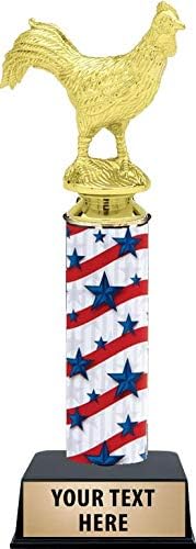 Rooster Award Trophy - 9.75 Inch Customized Gold Rooster Trophies Prime
