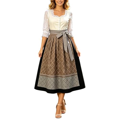 Vestido entallado de fiesta francesa con delantal para eventos y galas