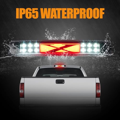 Image of Third 3rd Brake Light LED for 2004 2005 2006 2007 2008 Ford F150, High Mount Rear Brake Lights Assembly for 04-08 F-150, Waterproof Center Cab Cargo Lamp Stop Light (X Style)