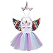dPois Vestido Unicornio Lentejuelas para Niña 2-12 Años Vestido de Princesa Cumpleaños...