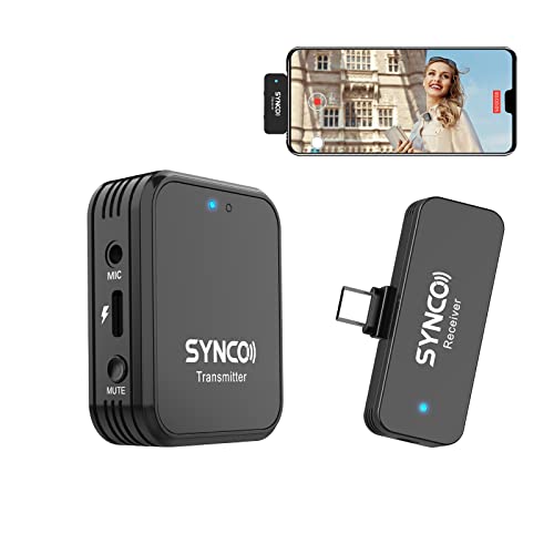 SYNCO Micrófono Inalámbrico Móvil, G1T (Type-C) Wireless Micro de Solapa de...