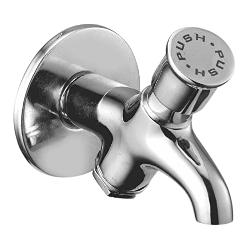 Kamal Full Brass Push Bib Cock Tab with Wall Flange | Push Button Faucets | Elegant Finish & Anti-Corrosive | Pressmatic Tap for Wash Basin (Pack of 1) (B01A397BO0) Amazon Price History, Amazon Price Tracker