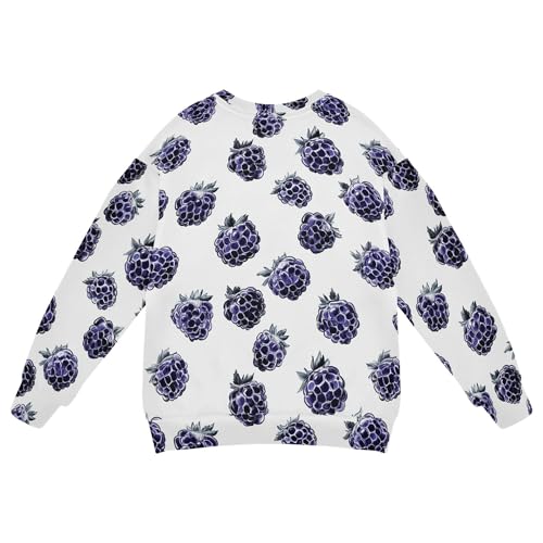 JUNZAN Art Dewberry Fruit White Little Boys Hoodie Sweatshirt Long Sleeve Sweatshirts for Boys Party 4T2