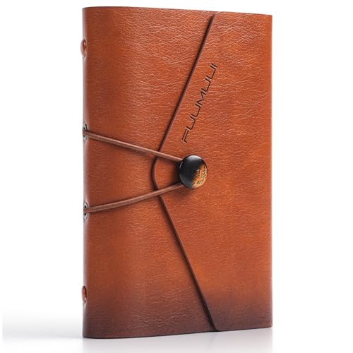 Fuumuui Mini Watercolor Travel Journal - Pocket Size 3.9"x5.7" Sketchbook, 100% Cotton Acid Free 300gsm Cold Press Paper, 20 Sheets for On-the-Go Arti