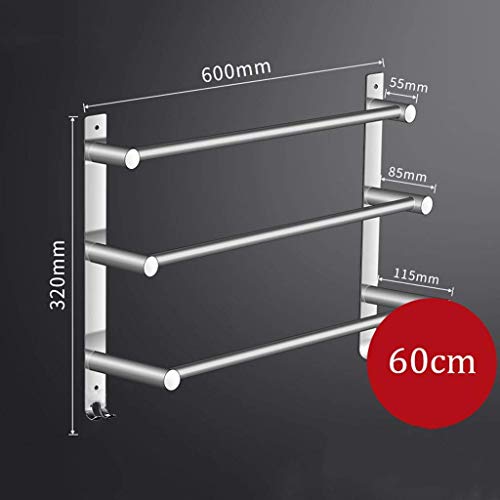 Toallero de acero inoxidable 304 premium de 60 cm para pared de baño 3