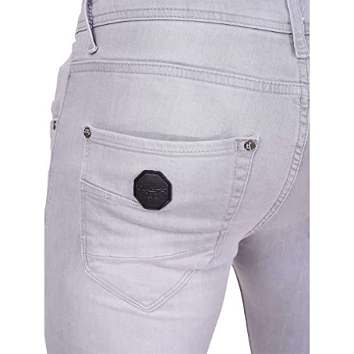 PROJECT X PARIS Jeansy Color: szare jasne 98% bawełna, 2% spandex dla mężczyzn, odpowiednie na co dzień i odzież uliczna, z rozmiarem 33, nr ref. TP21007-GY-33