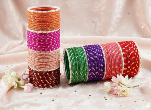 Image of NMII Glass with Plain and Simple Design Glossy Finished Fancy Bangle Set For Women and Girls | Glass Bangles | Stylish Women's Bangles