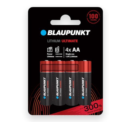 BLAUPUNKT AA Pilas de Litio, Paquete de 4, lo Mejor para cámaras Digitales, Dispositivos del...
