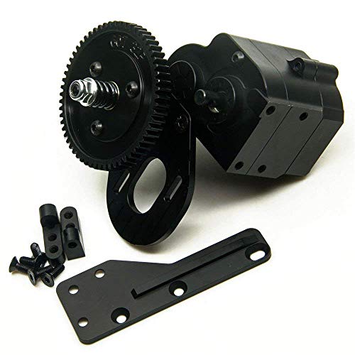 AX2 2 Aluminum Speed Transmission Case Gearbox for 1:10 Axial SCX10 Wraith Honcho RC Car Black - Thumbnail 3