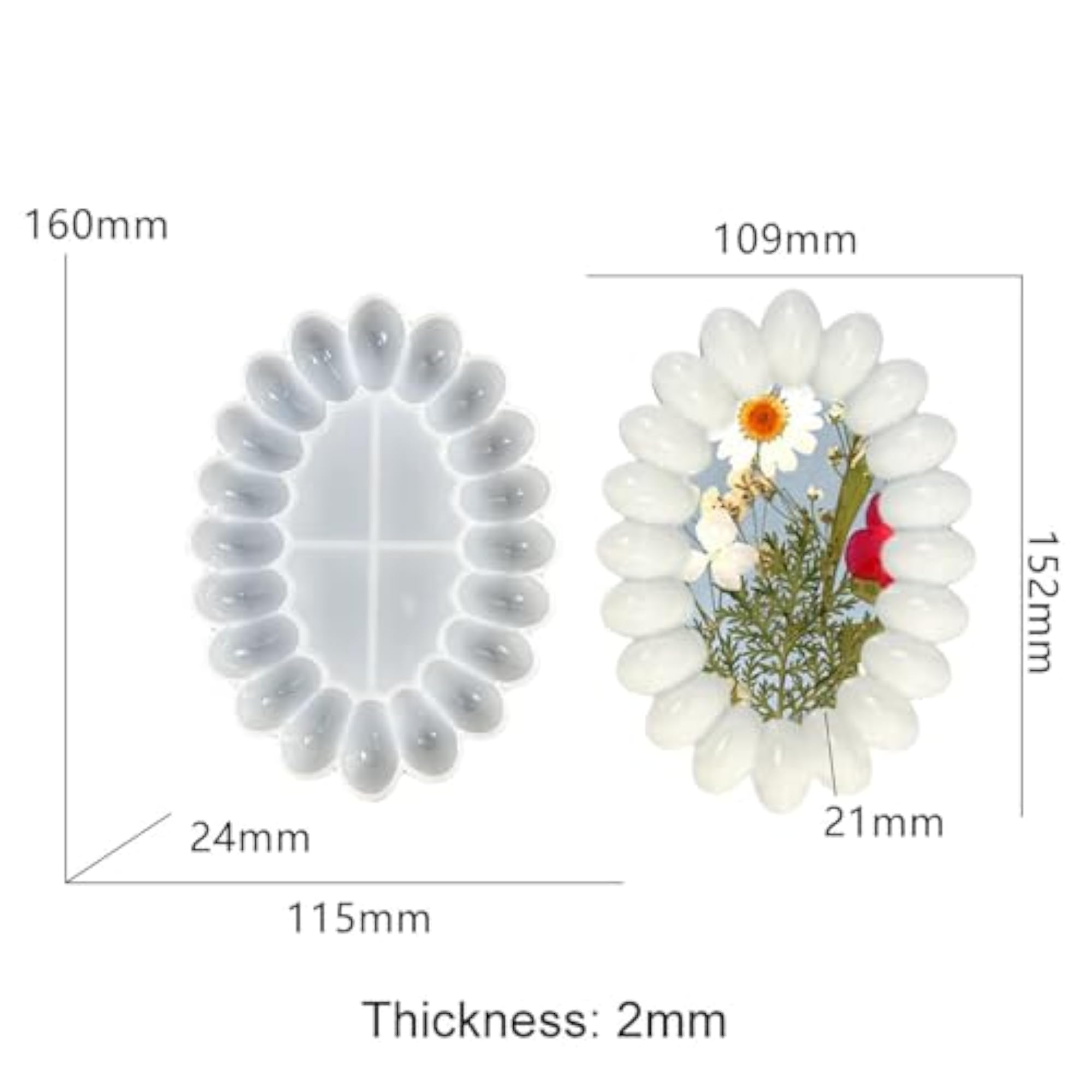 Silicone Mold Frame Double Oval for Crafting