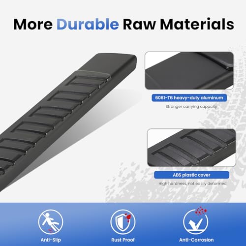Estribos laterales PZ 6'' aluminio negro para Chevrolet Silverado 2019-2026 miniatura 4