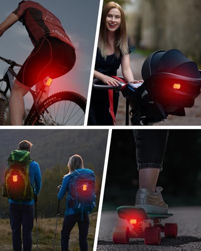 ISEYOU Luz Trasera Bicicleta[2 Pack], Luz Trasera Bici Potente LED con 6 Modos, IP65 Impermeable, Recargable USB-C, Fácil de Instalar, Lámpara Led de Advertencia Seguridad para Casco, Patinete, Bike - imagen 7