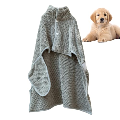 ドッグローブ - 吸水 速乾 ペット コート - 犬猫用バスローブタオル - 子犬、子猫、寒冷地、ビーチ、プール、家庭、旅行、入浴、水泳用