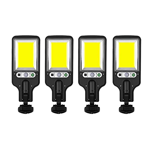 Luz solar para jardín y porche con sensor de movimiento 117COB-4PCs resistente a la lluvia