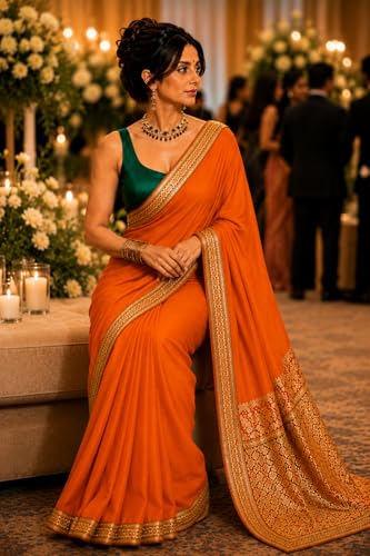 Image of Women's Glory Banarasi Satin Silk Saree for Women.