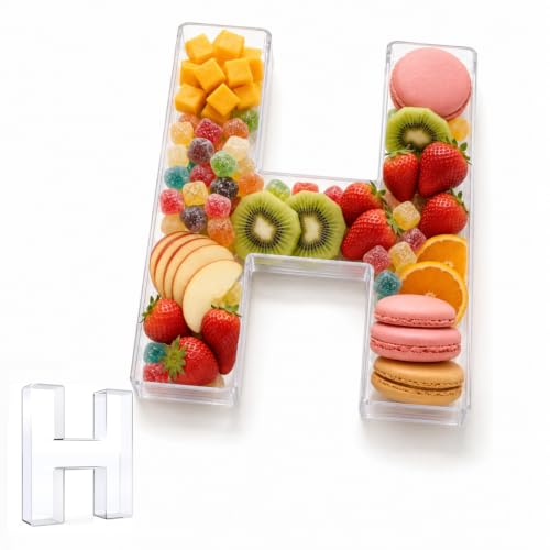 Image of Pooqla 10 inch Acrylic Letter Charcuterie Tray Birthday Party Fillable Box H