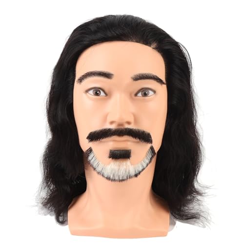 Tête de mannequin masculin et simulation de barbe en résine PVC contre les erreurs de coupe