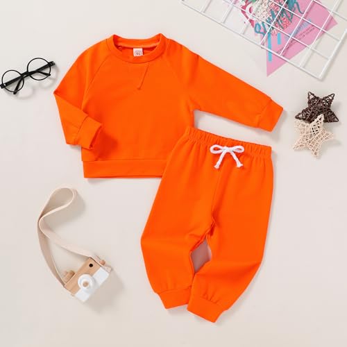 Happy Town Fall Outfits for Toddler Girl Boy Long Sleeve Top and Long Pants Set Toddler Sweatsuits2
