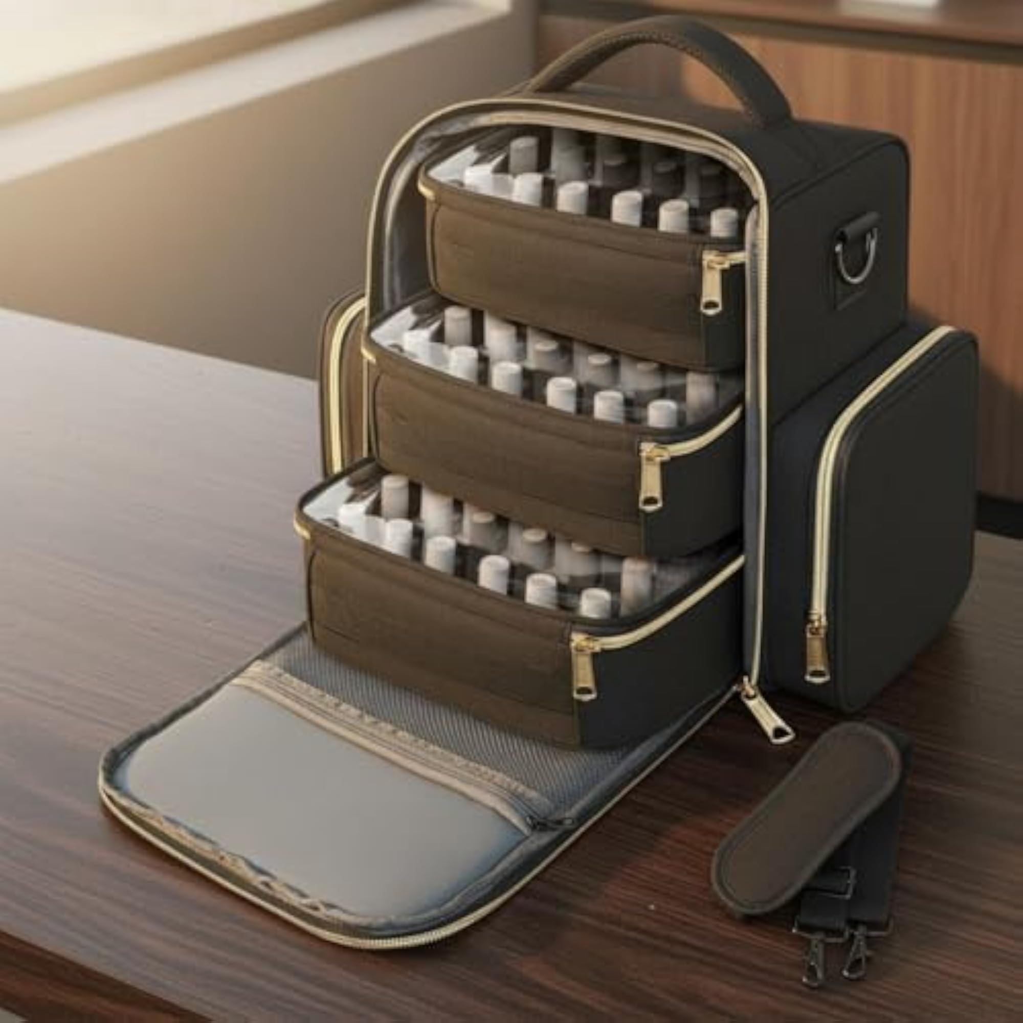 Large Capacity 72 Bottle Nail Polish Holder, Portable Storage Bag
