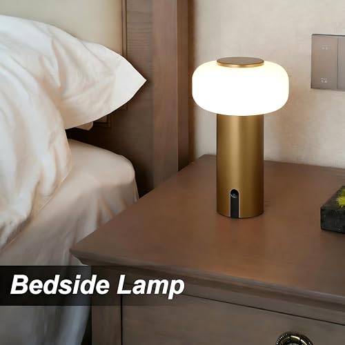 Image of WEILAILUX Waterproof Shower Lamp, Rechargeable Outdoor Table Lamp (Gold)