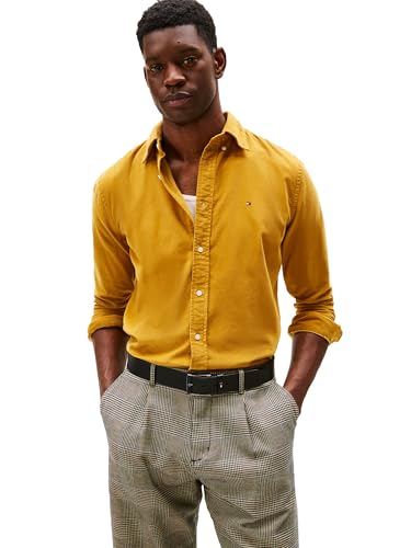 Tommy Hilfiger Men's Corduroy Regular Long Sleeve Shirts, Countryside Yellow Cord Medium
