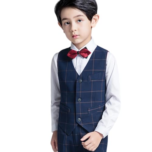 Image of Boys Formal Suit Vest Solid Vest for Toddler Kids Formal Wedding Outfit
