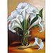 zachking 5d Diy Diamond Painting Plaza Cuadrada Completa Taladro Redondo Blanco Lirios Diamante Bordado Flores Cross Pegatinas De Pared Decorz 40x60cm NoFramed