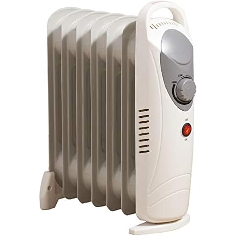 Daewoo Oil Filled 800W Portable Radiator with Thermostat and Temperature Control - Ideal for Home, Garage or Office - White Cover
