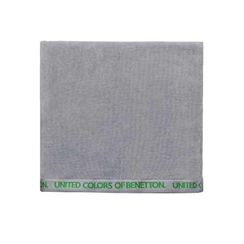 United Colors of Benetton. Strandtuch, 90 x 160 cm, 380 g/m², 100% Baumwolle, Velours, Dunkelblau, mit Logo neutral be