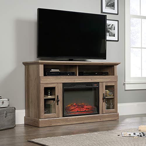 Sauder Barrister Lane Media Fireplace, For Tvs Up To 60", Salt Oak Finish #TOP1