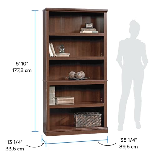 Sauder Miscellaneous Storage 5-Shelf Bookcase/ Book shelf, Select Cherry finish - Image 4