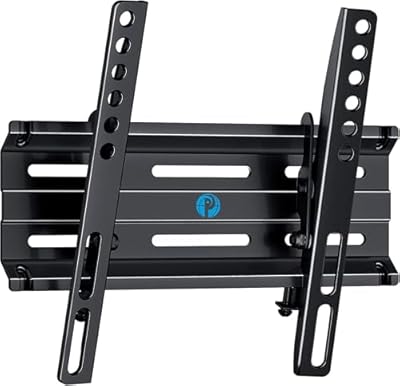 Pipishell Tilting TV Wall Mount Bracket Low Profile for 13-42 Inch Flat Screen TVs & Monitors, Universal Tilt TV Monitor Mount Fits 8" Wood Studs VESA 200x200mm