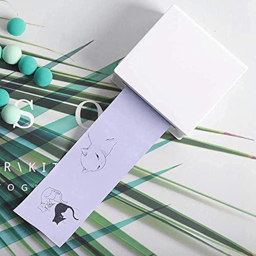 M02 Sticker Printer Machine - 2" Mini Photo Printer With 3 Roll Sticker Paper Green/Purple/Orange - Thermal Mini Printer For Pad&Phone, Hd Sticker Maker Machine Printer For Diy,Memo,List,Photo, White #TOP7