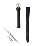 【Amazon.co.jp限定】 BAMBI 腕時計 ベルト 牛革 10㎜ ~ 20㎜ 抗菌防臭 撥水 レザー バンド 時計 交換ベルト ブラック BCE507AF-G