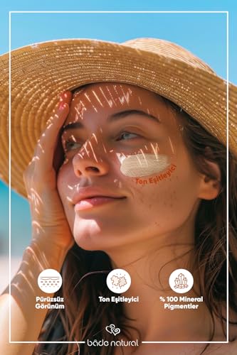 Image of Bade Natural Tinted Mineral Sunscreen SPF 50 - Lightweight Facial Sunscreen Milk with Zinc Oxide, Aloe - Broad Spectrum UVA /UVB Protection - 1 fl oz