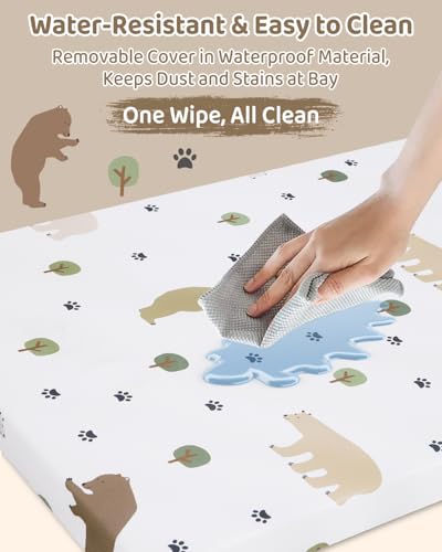 Image of lasoftan Pack and Play Mattress - 38 inch x 26 inch Soft Breathable Portable Mattres Waterproof & Washable Perfectly fits Pack n Play