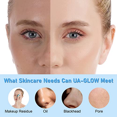 Ua-Gloy Upgraded Facial Cleansing Brush,Silicone Face Scrub Women Brush, Vibrating Waterproof Rechargeable Face Scrubber Use For Exfoliating, Massaging And Deep Cleansing Pink #TOP4