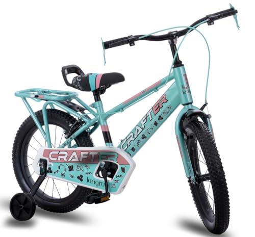Image of longrun 16 Inch Cycle for Kid | Bicycle for Kids with Training Wheels | Just Plug and Play | Easy 4 Steps Installation, 95% Fitted | Kids Cycle for 4 to 7 Years Boys and Girls (Sea Green)