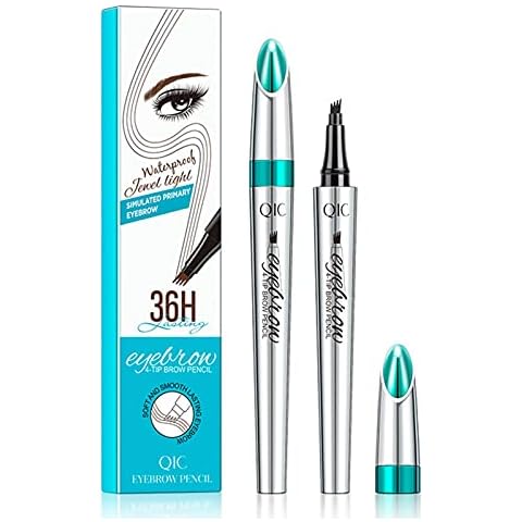 Microblading Eyebrow Tattoo Pen, Waterproof Brow Tattoo Pen, Liquid Eyebrow Pencil With 4 Micro-Fork Tips, Ultra-fine Long-lasting Natural Eye Brows Look Cover