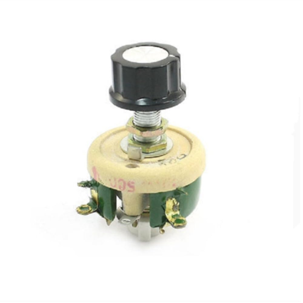 Bcomfy One Color Wirewound Ceramic Potentiometer Adjustable Rheostat Resistor 25W 1R/2R/5R/10R/20R/30R/50R/100R/150R/200R/300R/500R/1Kr/2Kr(1R)