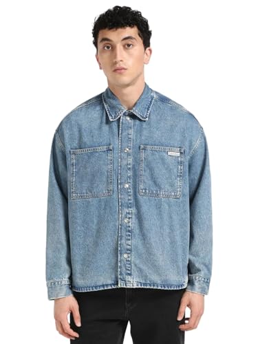 Image of Solid Relaxed Fit Cotton Jacket