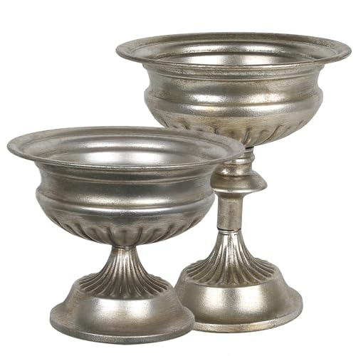 WORTH Silver Color Urn Vases for Centerpieces Set of 2...