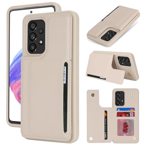 Protégez vos données et votre Samsung Galaxy A53 5G grâce à l'étui portefeuille iCoverCase beige anti-scam