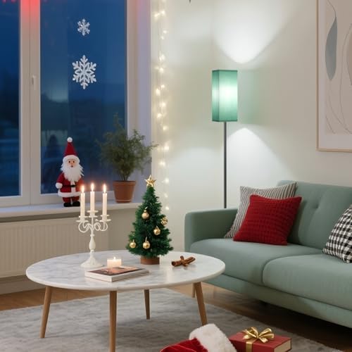 Image of 64.6 inch Floor Lamp, Pole Lamp with Foot Switch, Modern Standing Lamp, Minimalist Freestanding Lamp (Bulb Not Included), for Living Room, Bedroom Office ETL Listed, Black and Teal J07LD05