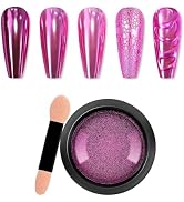 Chrome Nail Powder, Mirror Holographic Nail Glitter Metallic Chrome Powder Reflective Glossy Nail...